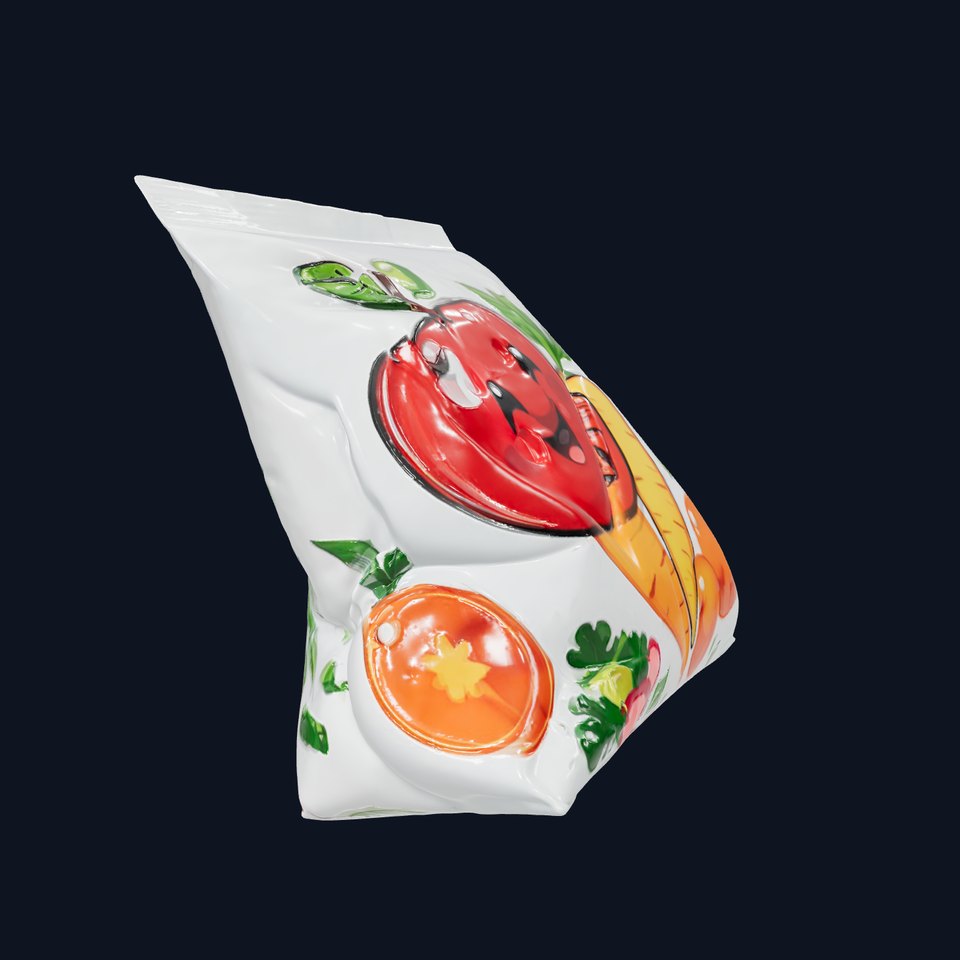 Snack Packaging with Cartoon Fruits and Vegetables Model Pack